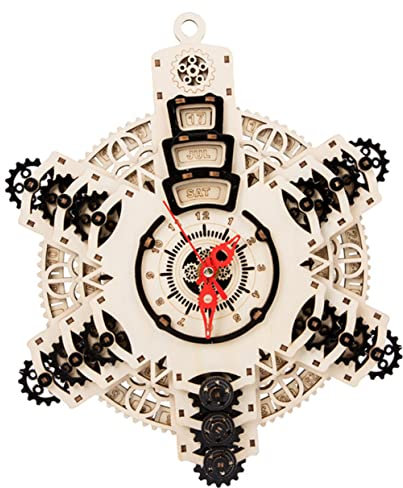 VICASKY Holzuhr-Puzzle-bausatz DIY Modellbau Holz Puzzles Für Junge Mädchen Und Erwachsene Mit Exquisiter Verarbeitung Und Details Für Wohnzimmer Schlafzimmer Und Büro