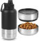 Gourde pour chien - Pour les déplacements - 950 ml - Bouteille d'eau isotherme en acier inoxydable avec gamelle et gamelle d'eau - Bouteille isotherme portable pour chien - Pour les voyages et