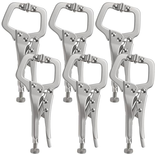 JIAYUET Pinze a morsetto a C con impugnatura in metallo, set da 6, 12,7 cm, vite regolabile con cuscinetti girevoli