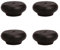 KUKUUU Lot de 4 pieds de meubles en bois massif Noir 2 cm