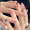 pink gradient gel nail polish jelly sticker press on nails kit almond shape french tip false reusable 12 sizes diy manicure shimmer easy apply long lasting (Light Pink)