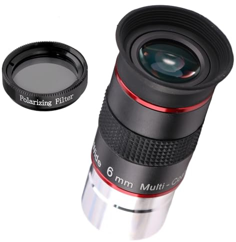 Starboosa 6 mm 68° Ultra-Weitwinkel-Teleskopokular mit Polarisationsfilter – Verbesserte HD-Voll-Multi-beschichtete Optik – langer Augenabstand & Ganzmetallkonstruktion – 3,2 cm Okular-Set für