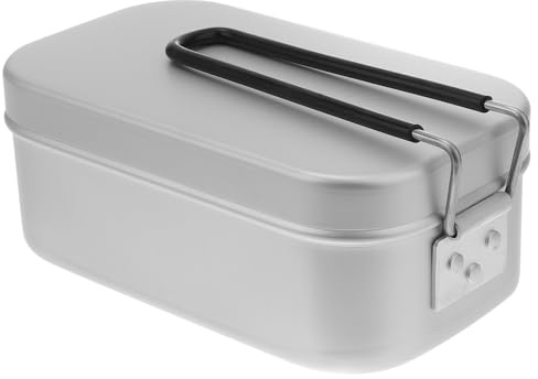 HINTRMENT Fiambrera de Aluminio para Camping y Uso Interior, Caja de Almuerzo Fácil de Limpiar Filtraciones, Adecuado para Estudiantes y Actividades al Aire Libre