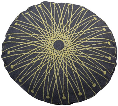 David Fussenegger runde Kissenhülle SILVRETTA Kreisform Afrikanisch, Baumwoll/Mischgewebe, Gelb/grau, 60 x 60 cm
