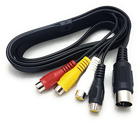 Maincore 1m Long 5 Pin MIDI DIN Male Plug to 4 RCA Phono Female Sockets Extension Adapter Audio Cable.