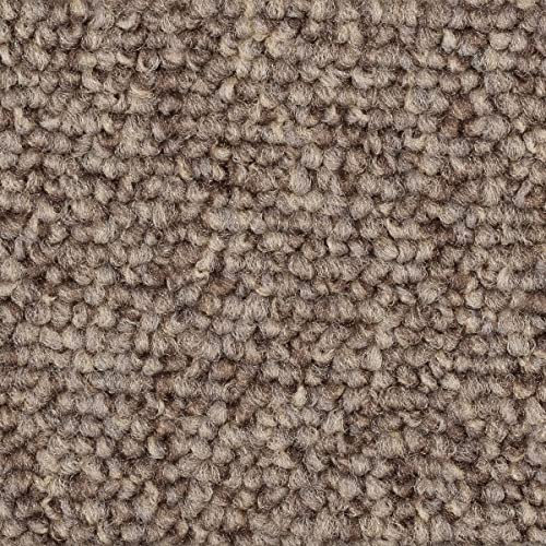 Teppichboden Meterware 400 cm breit und 500 cm breit Auslegware in Braun in Schlingen Qualität ideal für Büro und Flur