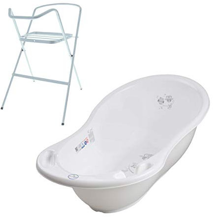 Baignoire bébé thermomètre Blanc Owls 102 cm + Pied