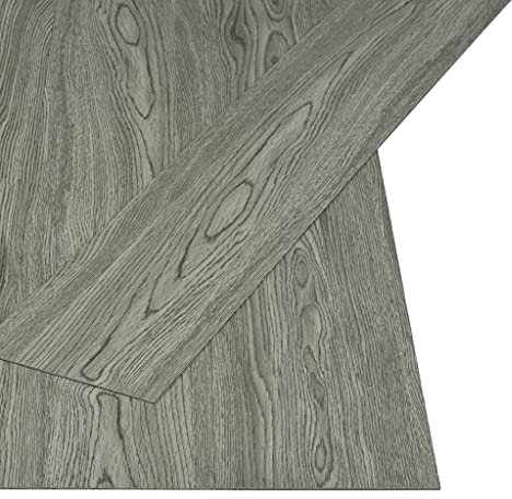 vidaXL Lamas para Suelo PVC Autoadhesivas Losetas Vinilo Decoración Interior Metarial Construcción Bricolaje Hogar 4,46 m² 3 mm Gris