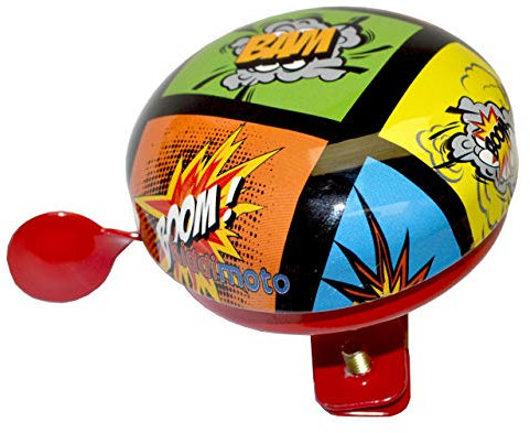 Kiddimoto Glocke Design Klingel/Fahrradklingel zubehör für Fahrrad, Roller, Scooter, Kinderroller Kinderfahrrad & Laufrad - Comic/Comicstrip - Klein (58mm)