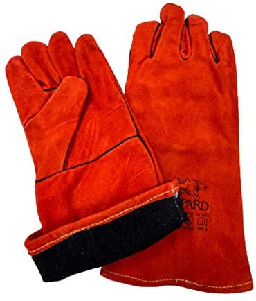 2 X 1 x Welding Gloves Long Leather Gaunlets Heat Resistant Lined MIG ARC Welders