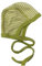 Cosilana Baby Häubchen aus 70% Wolle und 30% Seide (Grün Geringelt, 74-80)…