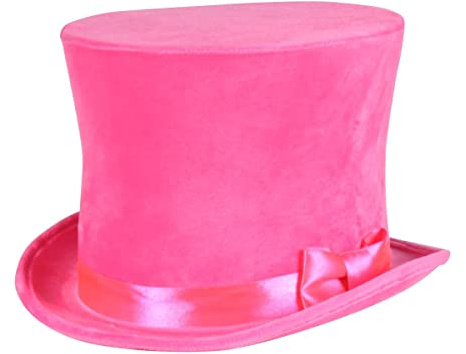 Thetru Kostüm Zubehör Zylinder Hut neon pink Karneval Fasching Gr. 57/58