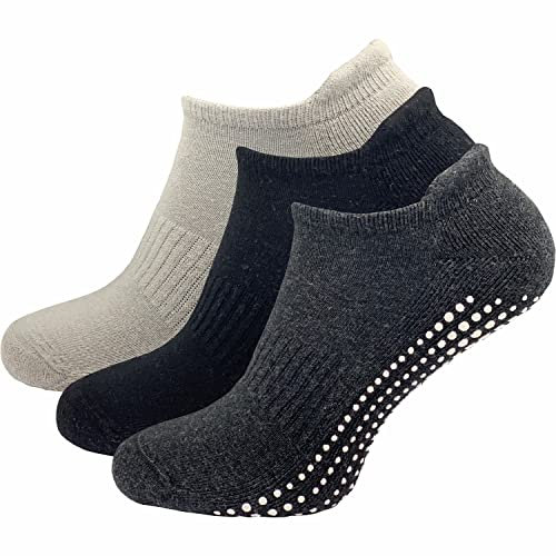 GAWILO Damen Yoga & Pilates Socken (3 Paar) | Stopper Socken | sicherer Halt auf glatten Böden, ohne drückende Zehennaht | mit rutschfesten Noppen (farbig 2, 35-38)