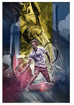 Alexander Zverev Poster Tennis Wandkunst 1 Leinwand Wandkunst Dekor Gemälde für Wohnzimmer Heimdekoration 40 × 60 cm