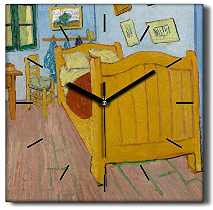 Coloray Uhr auf Leinwand 30x30cm Segeltuch Wand Uhr Wohnzimmer Dekoration Ohne tickendes Geräusch - Schlafzimmer in Arles Van Gogh