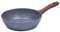 RESTO Tiefe Bratpfanne 24cm, Wokpfanne aus geschmiedetem Aluminium mit vierschichtiger Marmor-Antihaftbeschichtung und mit ergonomischem weichem Griff in Holzoptik (h= 6,5 cm)