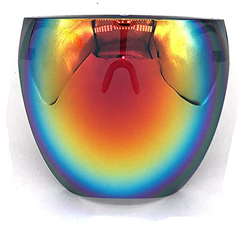 Oversized Huge Full Face Polarized Large Mirror Sunglasses, Stylish Full Cover Transparent Glasses Face Visor for Mouth and Nose PVC Plastic Clear Mask Face Shield Reusable,for Women Men (Red)