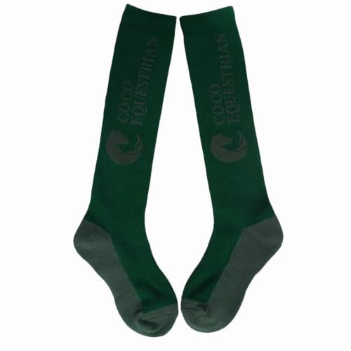 Oypla Coco Equestrian Green Unisex Child Breathable Knee High Long Boot Horse Riding Socks - 1 Pair