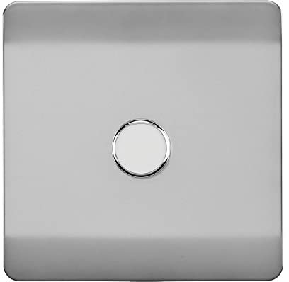 Trendi Artistic Modern Glossy Tactile 1 Gang 2 Way 120w LED Dimmer Switch Stainless Steel