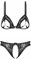 CHICTRY Woman Lace Lingerie Set Push up Unlined Bralette Shelf Bra Panties Thong Underwear Nightwear Black S