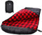 Baumwoll-Flanell-Schlafsack für Erwachsene, 100% Baumwollfutter-Schlafsack für Camping, Wandern, Rucksackreisen, leicht und tragbar, 3-4 Jahreszeiten bei warmem Wetter (Schwarz/Rot (2.8kg))
