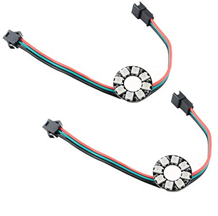 8 RGB LED Ring 8 X WS2812 5050 Full Color mit integrierten Treibern 8 Bits für Arduino Raspberry Pi ESP8266 DC5V (2 Stück)
