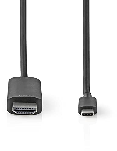 Nedis 2m USB C to HDMI Cable, 4K USB Type C to HDMI, Thunderbolt 3/4 to HDMI Cable, Compatible with iPhone 16/15 Series, MacBook Pro/Air/Mini, Surface, iPad Pro/Air, Galaxy