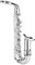 Brosche Schmuck Pin Stahl Silber Saxophon, Edelstahl