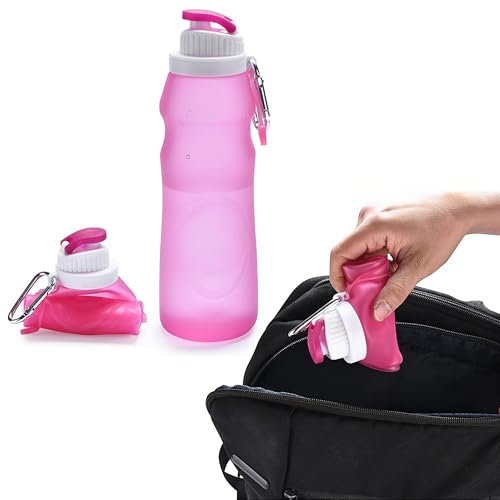 HYDRATE Faltbare Trinkflasche - BPA-freie Wasserflasche Faltbar Mit Auslaufsicherem Design - 550 ml Tragbare Flasche Für Heiß Und Kalt - Ideal Für Zuhause Sport Festival Büro Reisen