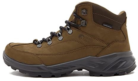 NORTH RIDGE Women’s Rambler Mid Walking Boots with High Traction Rubber Sole & Ankle Support, Durable Leather, Waterproof, Breathable, Cushioned, Outdoors, Hiking & Trekking Footwear