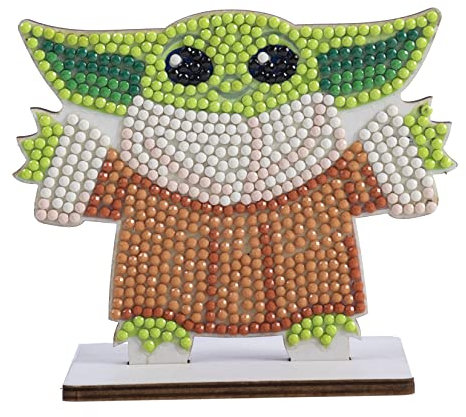 CRYSTAL ART - Kit Figurine à Diamanter - Activité Manuelle de Création et Ludique - Adulte et Enfant - Décoration Scintillante aux Couleurs Assorties - Star Wars - Grogu