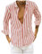 Chemises décontractées Coupe Football Longue Rayé Vertical Bouton Hommes Robe À Manches Bas SCHL Hommes Chemise Élégante, Rose, XL