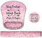 HAOCOO Pink Mouse Pad Support, Keyboard Wrist Rest, Gel Wrist Rest for Computer and Mouse Pad Set, Anti-Slip Base, Keyboard Pad with Coaster for Office Home Women, Stay Positive