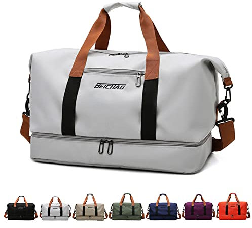 Sporttasche & Reisetasche für Damen und Herren - mit Schuhfach & Nassfach, Large Capacity Travel Bag Leichte Trainingstasche wasserdichte Schwimmtasche für Reisen, Sport, Fitness