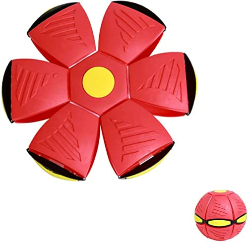 Jouet pour animal de compagnie 2023 - Balle soucoupe volante pour chien, soucoupe volante pour animaux de compagnie - Balle soucoupe volante pour chiens et chats - Jouet de jardin en plein air (rouge)
