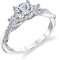 Molioaki 1.48 Karat (ctw) Verlobungsring Gold 9 Karat (375) Weißgold eheringe damen 3 Stein Verlobungsring Diamantring Brillantschliff 5A Zirkonia ring Verlobung Hochzeit Geschenk mit CZ-50