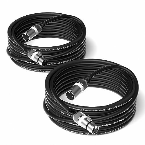 Wrugste XLR Kabel Premium Symmetrisches XLR Mikrofonkabel,10M 2Stück 3-Pin XLR Stecker auf Buchse DMX Mikrofonkabel für Studioaufnahmen und Live-Produktion
