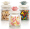 Cididu 3 Pack Glass Jars with Airtight Lid, 10 Oz Hand Crafted Clear Glass Canister, Glass Candy Jars with Porcelain Lid, Ribbed Canning Storage Jar for Kitchen Sugar Coffee Beans Nuts Spices Cookie