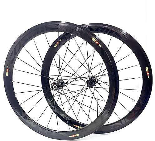 DFNBVDRR Rennrad-Laufradsatz 700C Aluminium-Legierung 50mm Felge Scheibenbremse Schnellspanner 100MM/135MM 24 Löcher Vorne Hinten Räder Für 7/8/9/10/11Gang