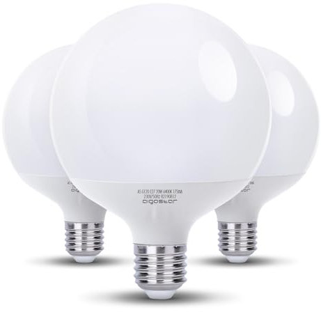 Aigostar LED Lampe E27 20W Birne Kaltweiß 6500K 2060 Lumen, 129W Halogenlampe Ersetzt, Abstrahlwinkel 180 Leuchtmittel, Grad G120 Glühbirnen Tropfen Groß Hell Energiespar, 3 Pack