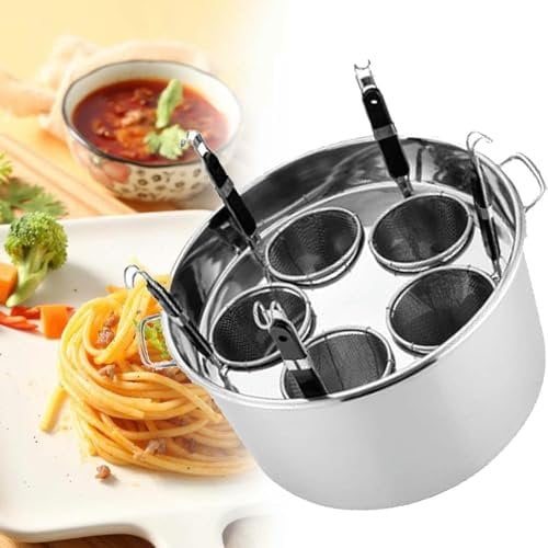Pentole, Cottura di Noodle Commerciali in Acciaio Inossidabile, Set di Inserti per cuocipasta, Pentola per cuocipasta in Acciaio Inossidabile, Cuocipasta in Acciaio Inossidabile, 5