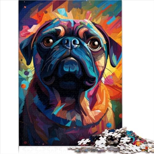 Erwachsenenpuzzle Mops im Garten Eden Puzzle für Erwachsene 1000 Teile Holzpuzzle Teen Home Style Puzzlegröße (50x75 cm)