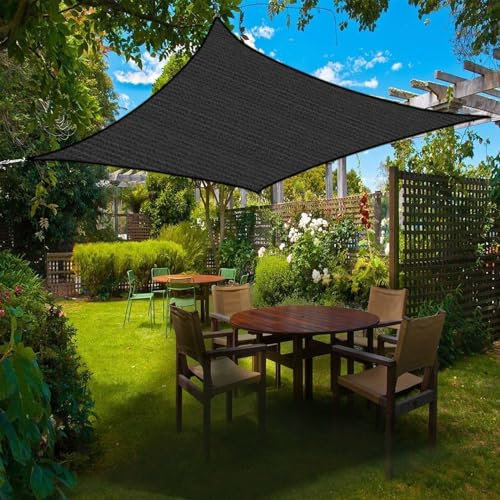 Filet D'Ombrage, Filet Protection Solaire UV Tissu D'Ombrage, Toile d'ombrage de Serres Coupe-Ventpour La Couverture Plein air/Jardin/Serre/Jardin/Pergola/Patio Lawn/Pet House ((200cm*200cm), Noir-1)
