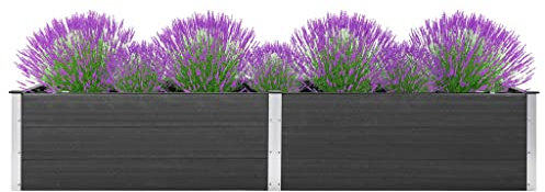 AUUIJKJF Home Outdoor OthersGarden Hochbeet 200x100x54cm WPC Grau