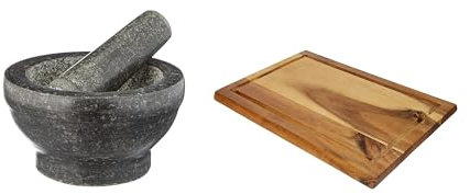 Kesper | Mörser mit Schlegel Starter- Set | Material: Granit/Akazienholz | robust & langlebig | ideal für Küche und Grillsaison