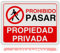 LEIASA Cartel Prohibido el Paso - 28x21 cm - Reflectante - Grosor 0.8 mm - Cartel Propiedad Privada
