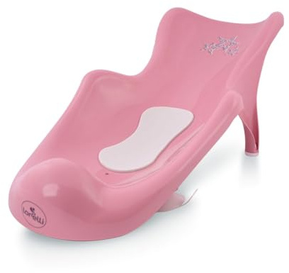 Lorelli Baby Badewannenliege Badewanneneinlage ab Geburt, Vakuumfüße, rutschfest rosa Sterne