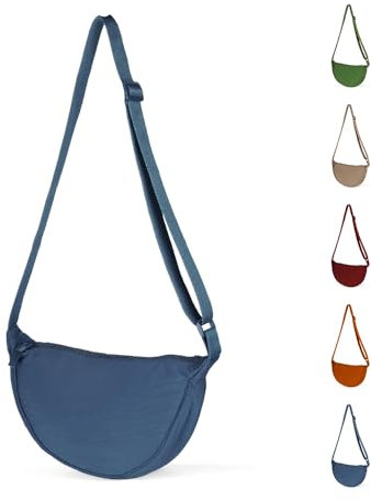 Bieiyhe Borsa Mezzaluna Donna, Borsa a Tracolla Hobo Bag Halfmoon, Borsa Marsupio Donna Tracolla Nylon,Crossbody Bag Casual,Borsa a Spalla con Tracolla Regolabile,Borsetta a Mano Ragazza-Blu