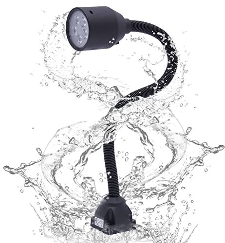 220V CNC Maschinenlampe 5W LED Arbeitsleuchte mit Festem Sockel LED-Arbeitslicht Flexibles Wasserdichtes Armlicht Drehlicht Drehbank Leuchte Maschinenlicht für Arbeitsbeleuchtung