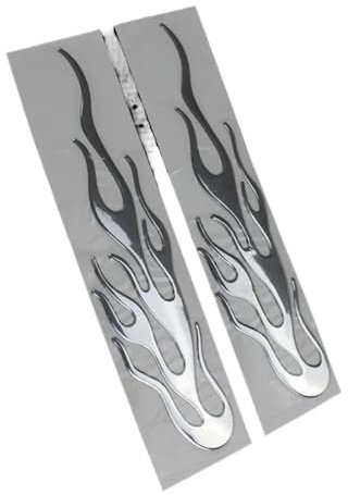 AQXYWAZQ Autocollant réfléchissant de feu de Flamme 3D for Voiture, Moto, Autocollant en Vinyle personnalisé, Touring ATV Scooter Tout-Terrain(Chrome)